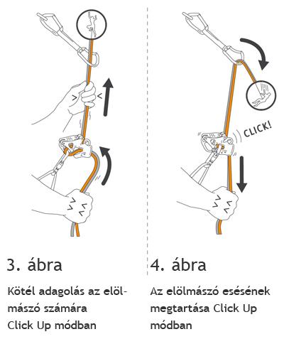 A Climbing Technology Alpine Uppal történő elölmászó biztosítása Click Up módban